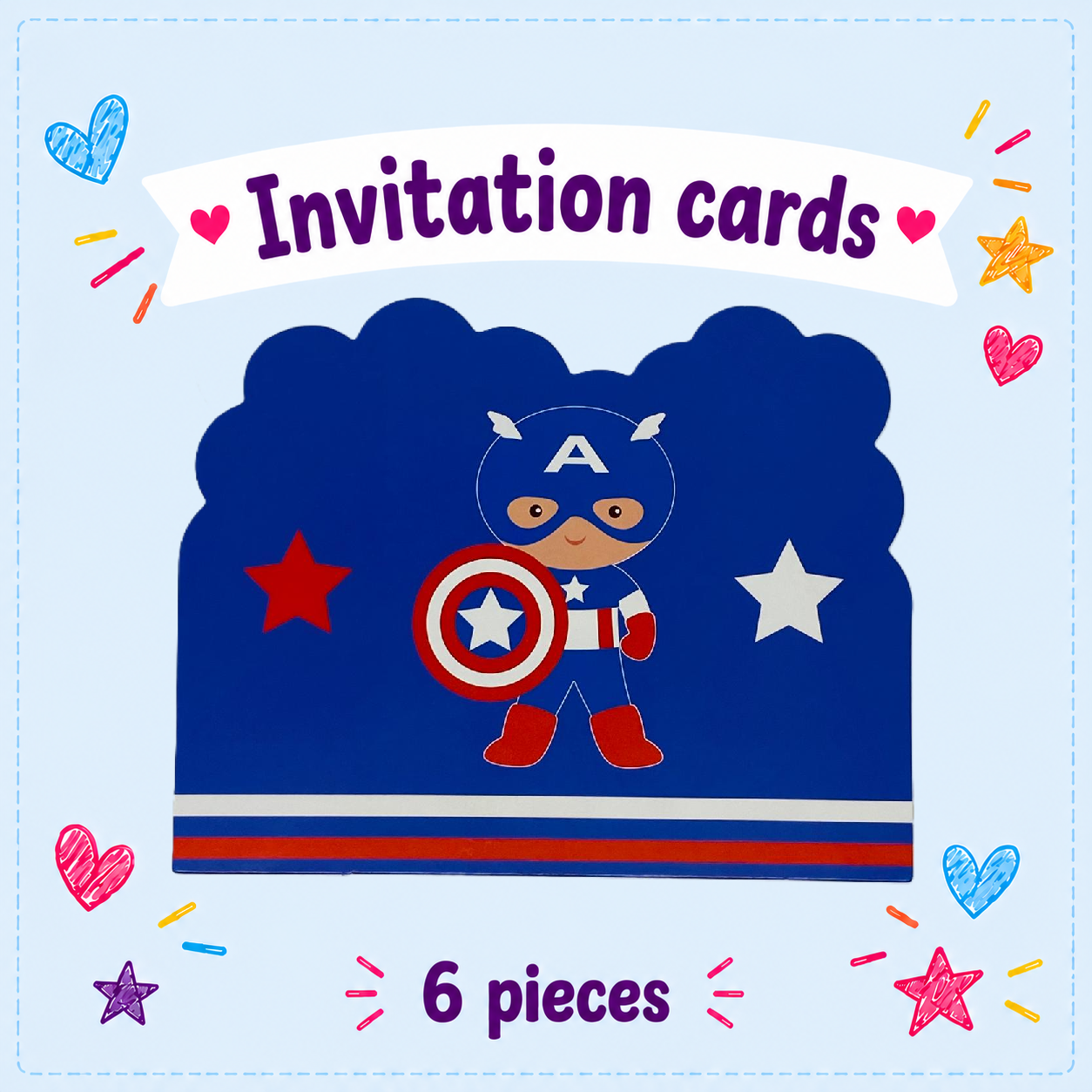 Kawaii Hero invitation card