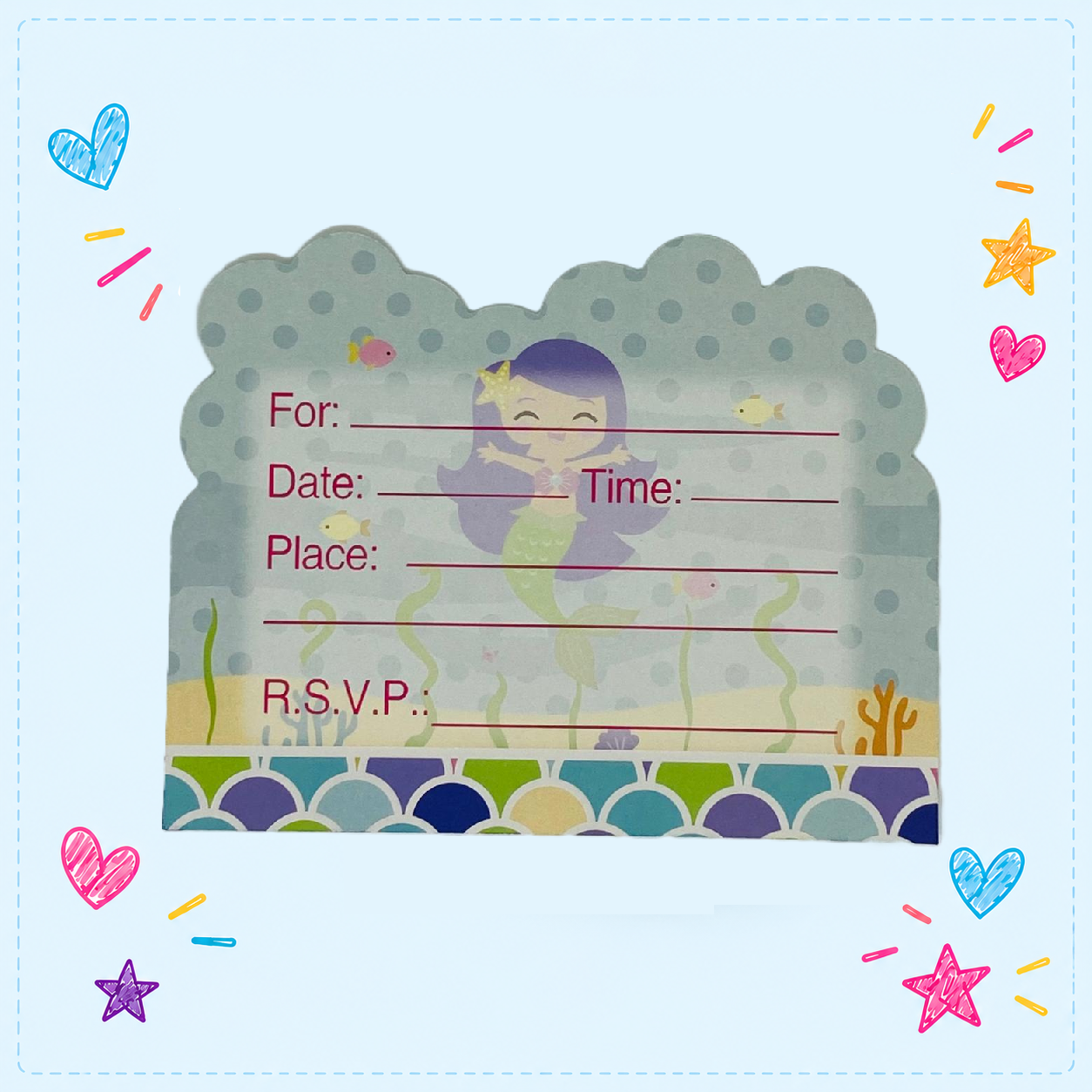 Mermaid invitation card - Image 2